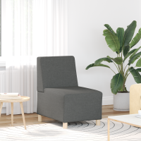 Produktbild för Modulsofa utan armstöd 3 pcs Mörkgrå 55 x 74 x 82 cm tyg