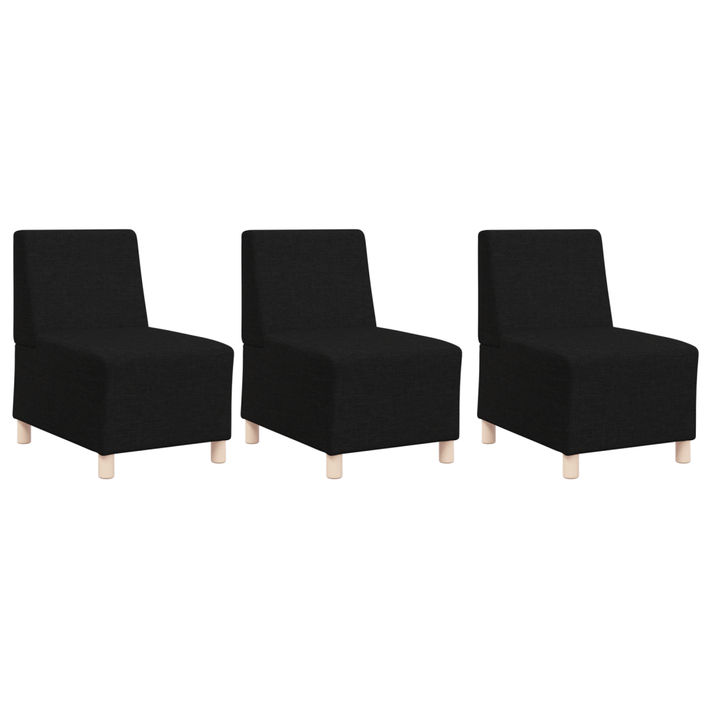 Produktbild för Modulsofa utan armstöd 3 pcs Svart 55 x 74 x 82 cm tyg