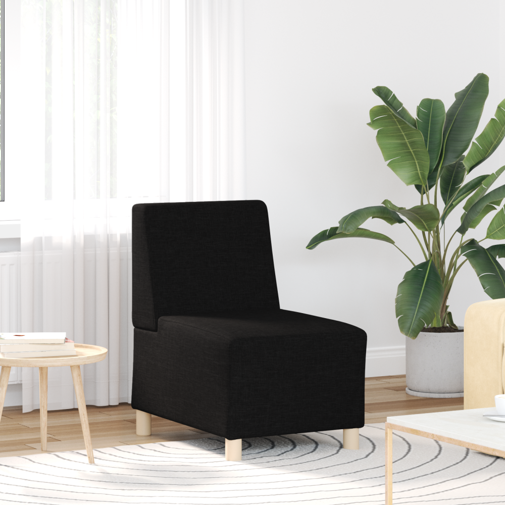 Produktbild för Modulsofa utan armstöd 3 pcs Svart 55 x 74 x 82 cm tyg