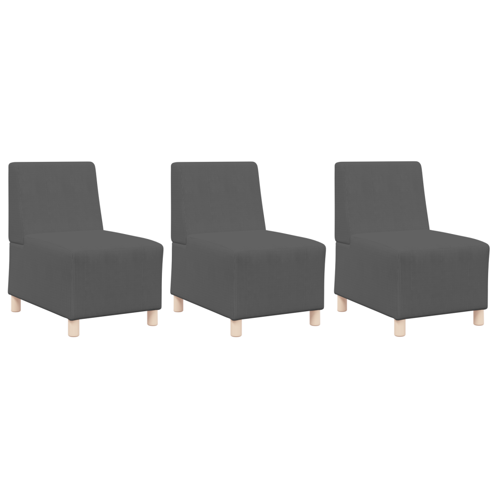 Produktbild för Modulsofa utan armstöd 3 pcs Mörkgrå 55 x 74 x 82 cm