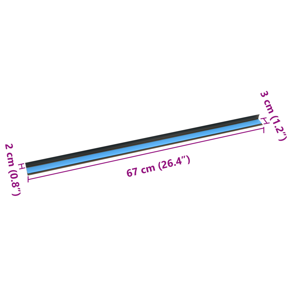 Produktbild för Trappnoslister 10 pcs Brun 67 x 3 x 2 cm Aluminium