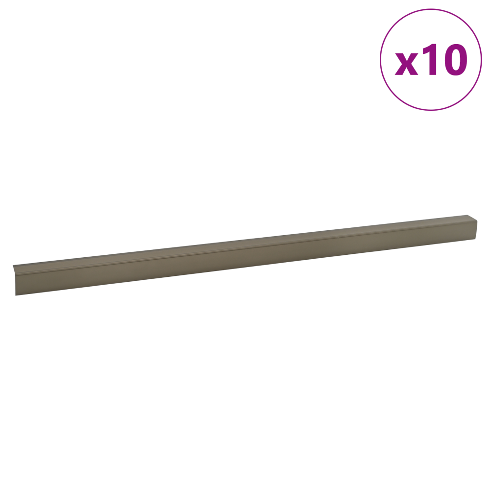 Produktbild för Trappnoslister 10 pcs champagne 67 x 3 x 2 cm Aluminium