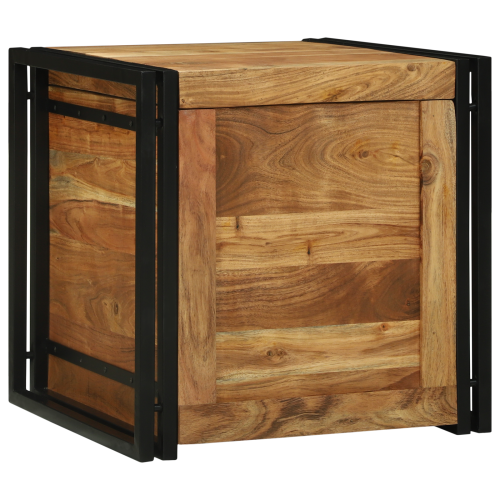 vidaXL Förvaringslåda Brun och svart 50 x 50 x 50 cm Massivt Akaciaträ