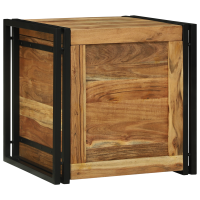 Produktbild för Förvaringslåda Brun och svart 50 x 50 x 50 cm Massivt Akaciaträ