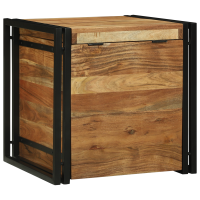 Produktbild för Förvaringslåda Brun och svart 50 x 50 x 50 cm Massivt Akaciaträ