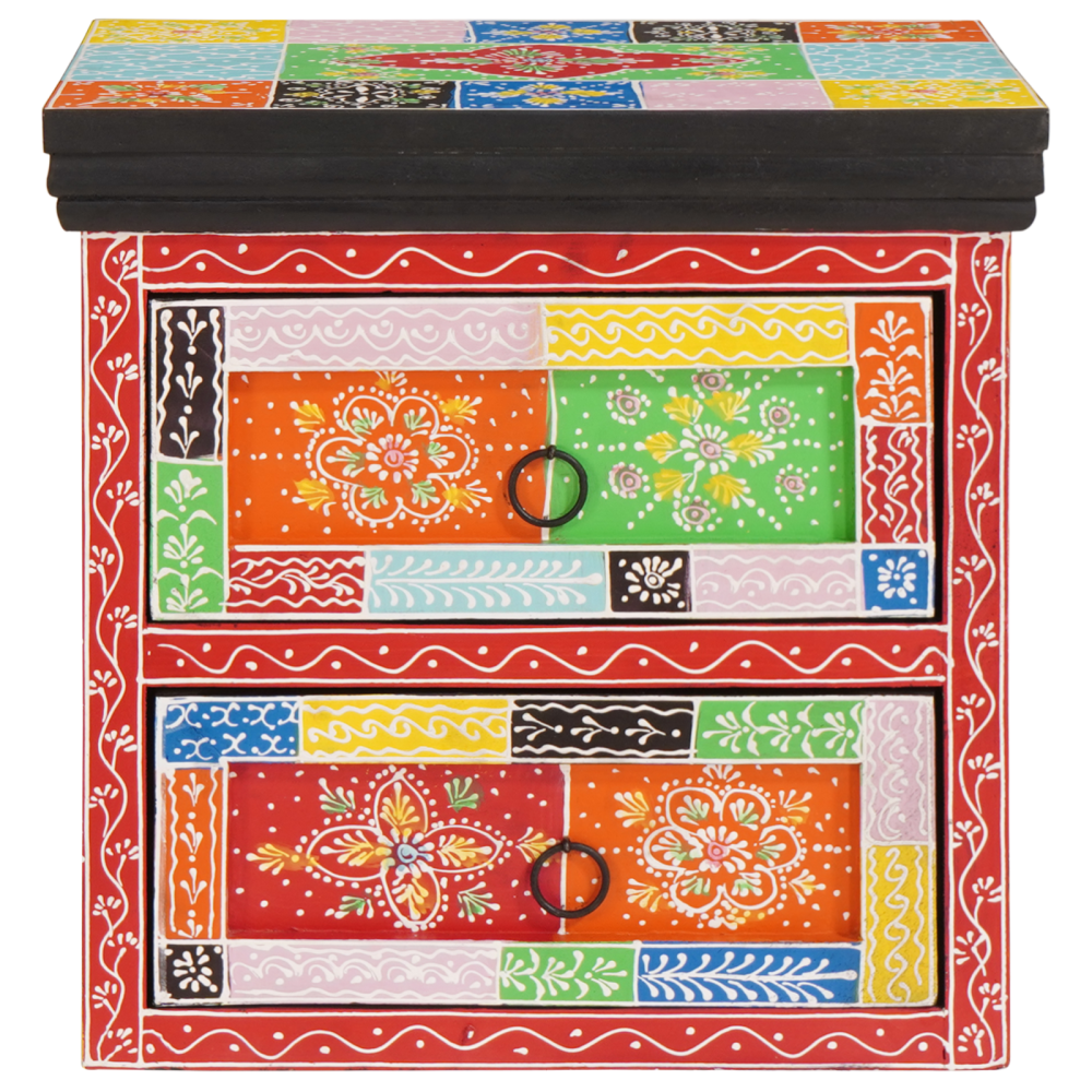 Produktbild för Nattduksbord med låda 2 pcs Flerfärgsdesign 40 x 30 x 40 cm