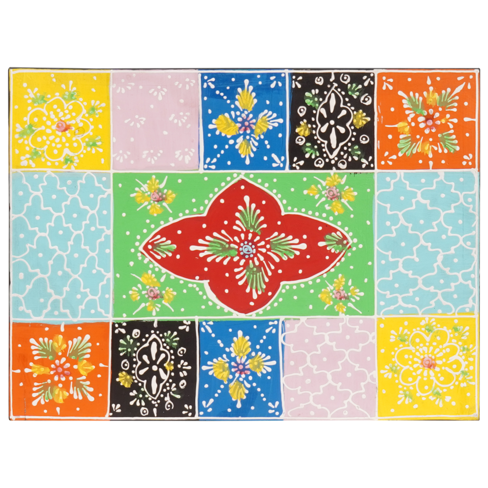 Produktbild för Nattduksbord med låda 2 pcs Flerfärgsdesign 40 x 30 x 40 cm