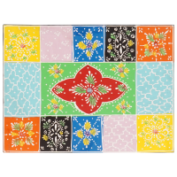 Produktbild för Nattduksbord med låda 2 pcs Flerfärgsdesign 40 x 30 x 40 cm