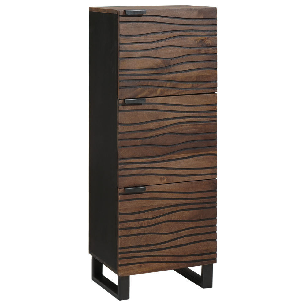 Produktbild för Highboard Brun 40 x 33 x 110 cm massivt mangoträ