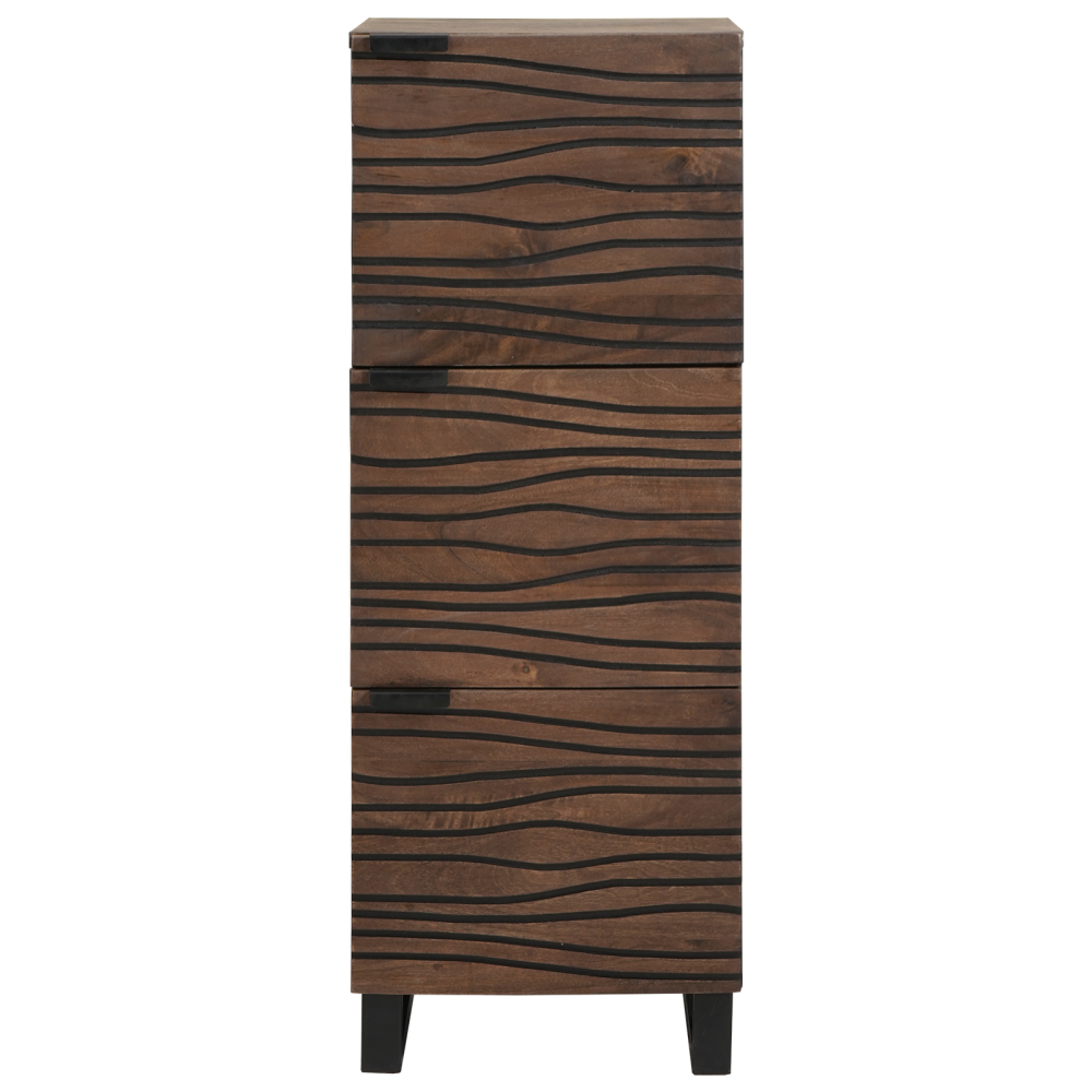 Produktbild för Highboard Brun 40 x 33 x 110 cm massivt mangoträ