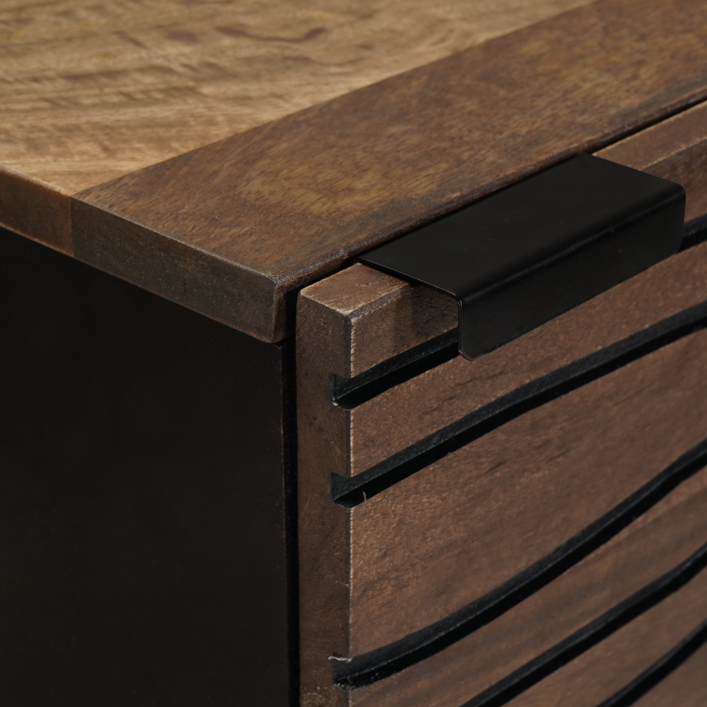 Produktbild för Highboard Brun 40 x 33 x 110 cm massivt mangoträ