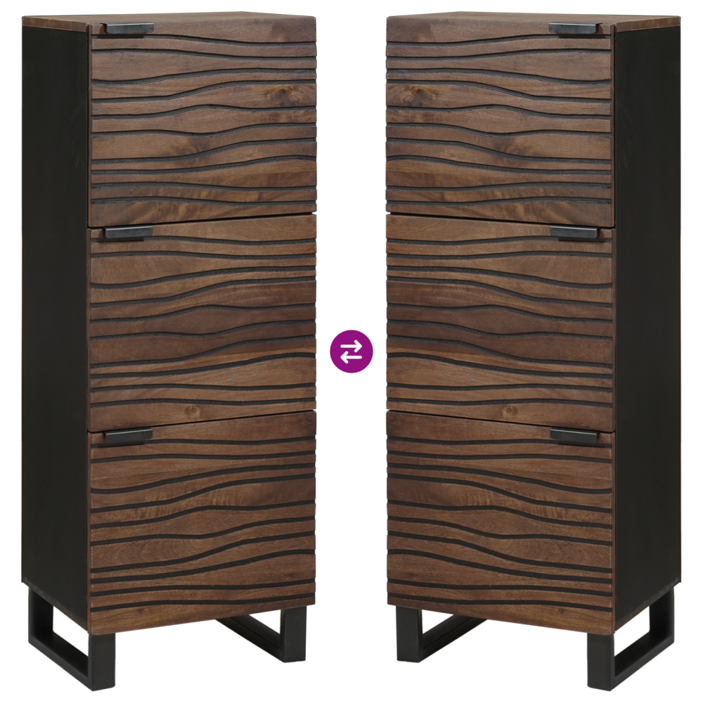 Produktbild för Highboard Brun 40 x 33 x 110 cm massivt mangoträ