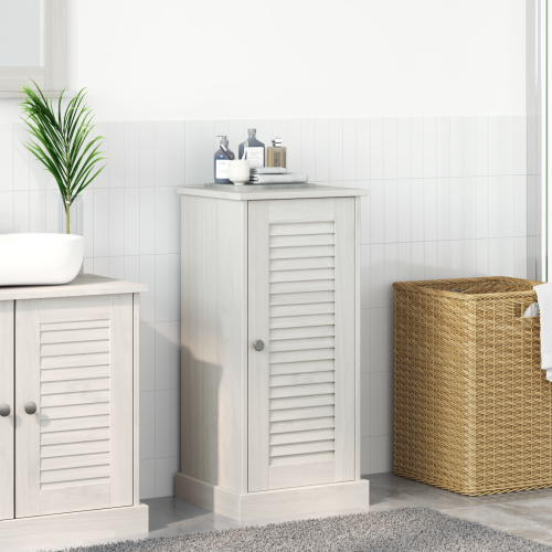 vidaXL Badrumsskåp VIGO Vit och antikvit 37,5 x 34 x 80 cm Massiv furu