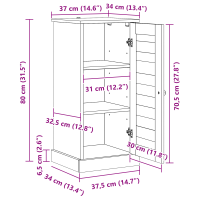 Produktbild för Badrumsskåp VIGO Vit och antikvit 37,5 x 34 x 80 cm Massiv furu