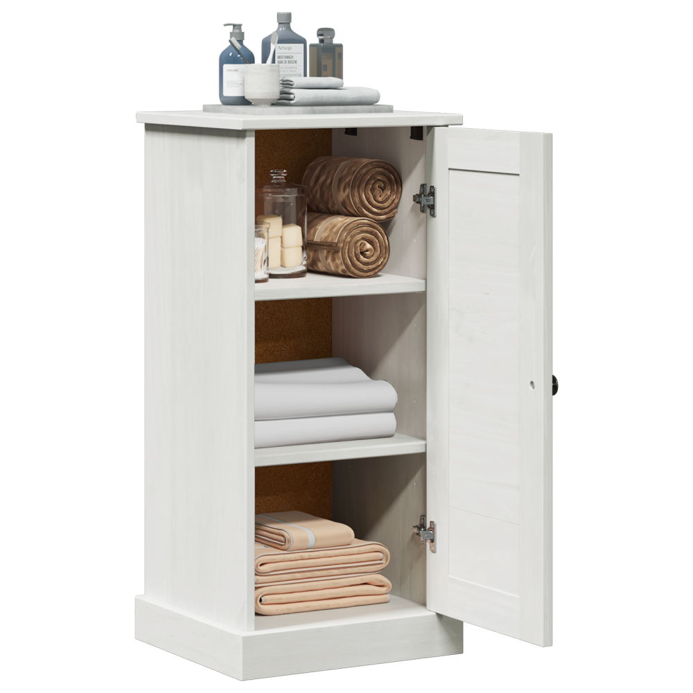 Produktbild för Badrumsskåp VIGO Vit och antikvit 37,5 x 34 x 80 cm Massiv furu