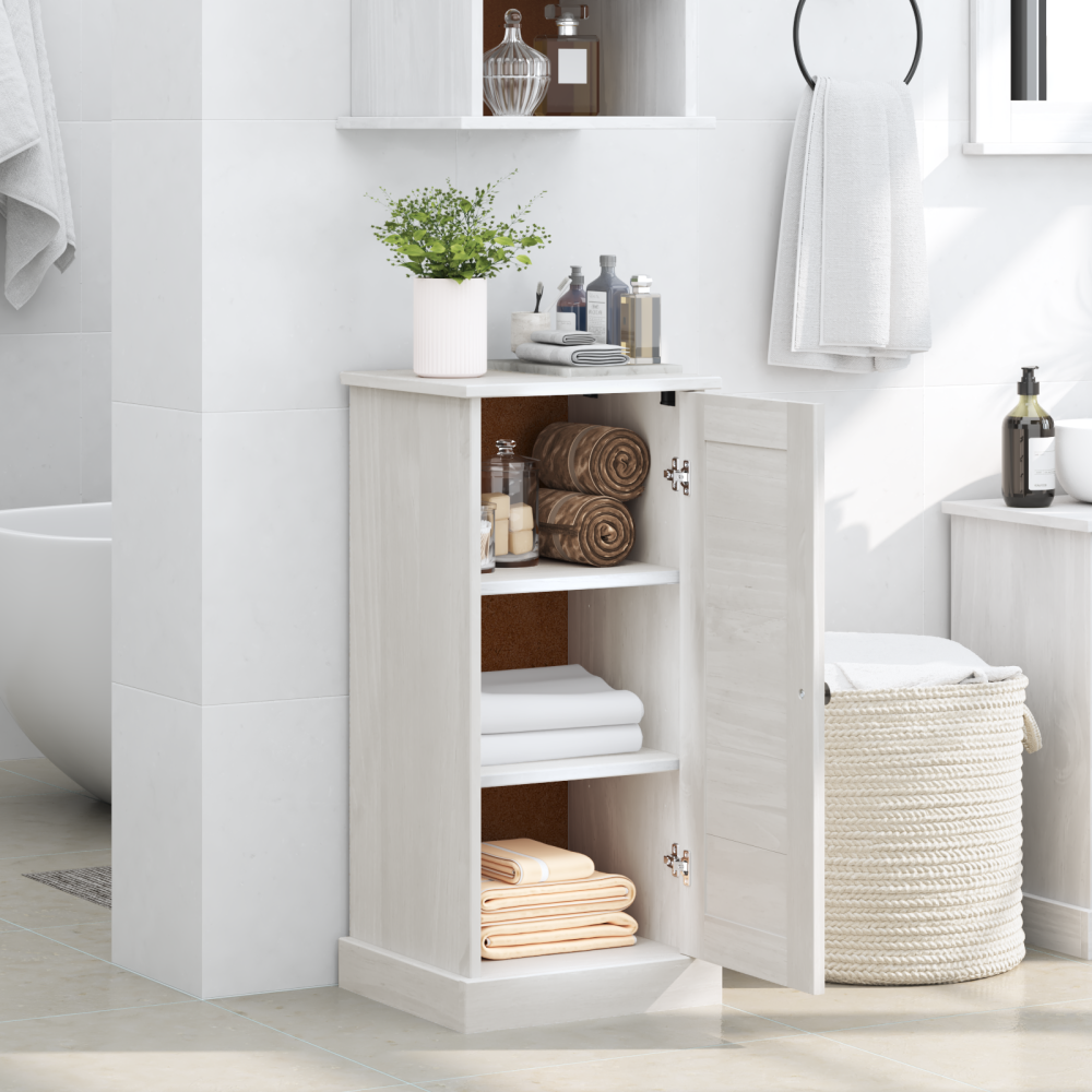 Produktbild för Badrumsskåp VIGO Vit och antikvit 37,5 x 34 x 80 cm Massiv furu