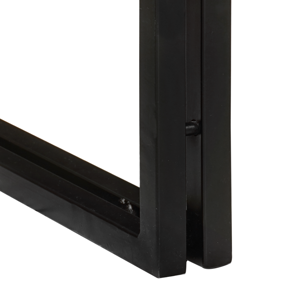 Produktbild för Nestingbord 3 pcs Brun och svart Massivt akaciaträ och metall