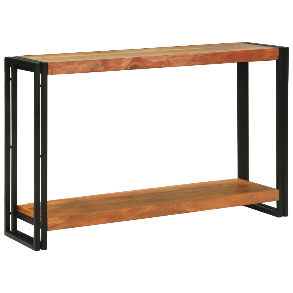 Produktbild för Konsolbord med hylla Brun 120 x 33 x 75 cm Massivt Akaciaträ