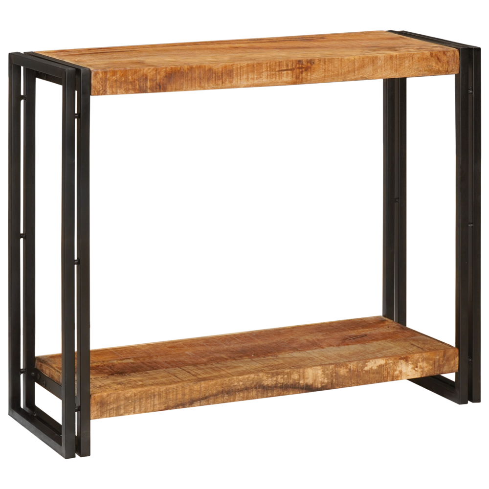 Produktbild för Konsolbord med hylla Brun 90 x 33 x 75 cm Massivt mangoträ