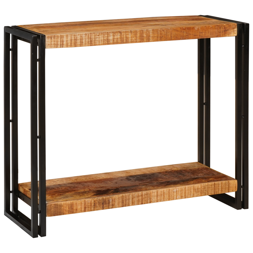 Produktbild för Konsolbord med hylla Brun 90 x 33 x 75 cm Massivt mangoträ