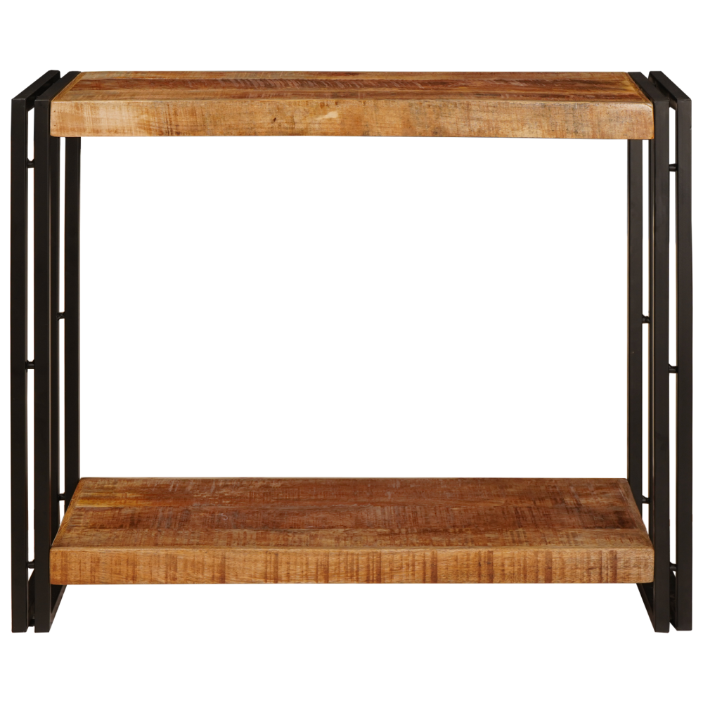 Produktbild för Konsolbord med hylla Brun 90 x 33 x 75 cm Massivt mangoträ