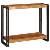 Produktbild för Konsolbord med hylla Brun 90 x 33 x 75 cm Massivt mangoträ