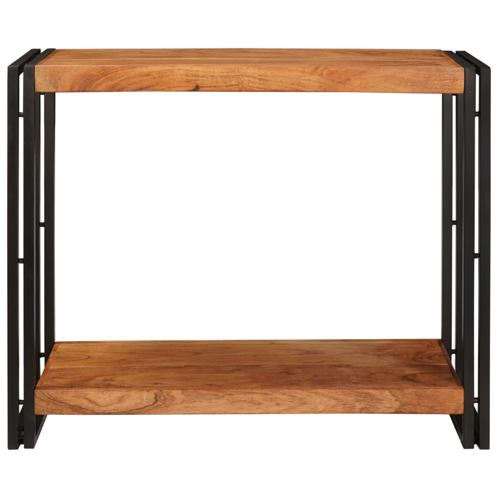 Produktbild för Konsolbord med hylla Brun 90 x 33 x 75 cm Massivt Akaciaträ