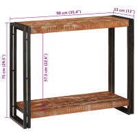 Produktbild för Konsolbord Flerfärgsdesign 90 x 33 x 75 cm Solid återvunnen trä