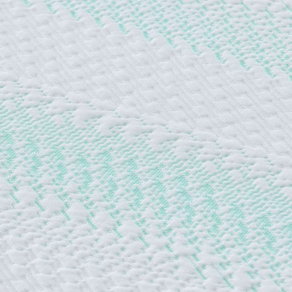 Produktbild för Madrasskydd Vit och grön 100 x 200 cm Jacquard tyg