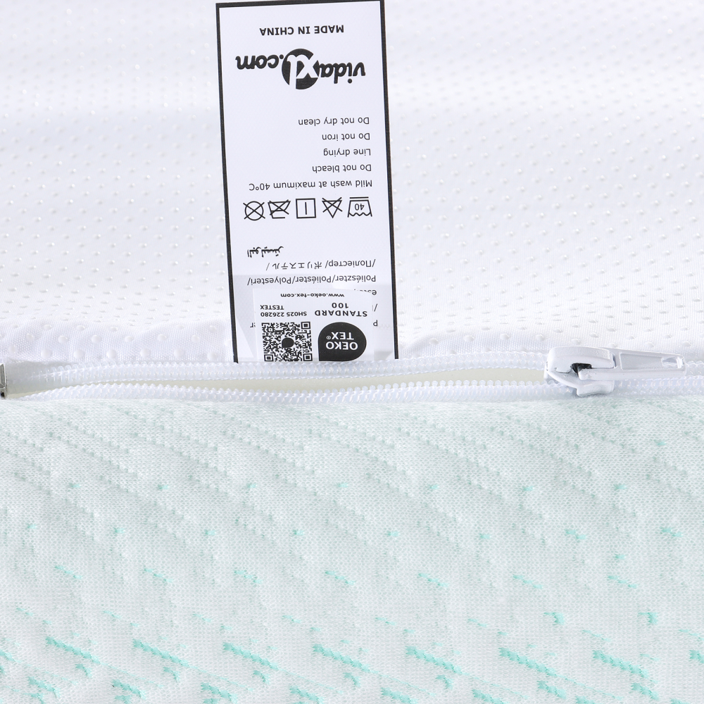 Produktbild för Madrasskydd Vit och grön 100 x 200 cm Jacquard tyg