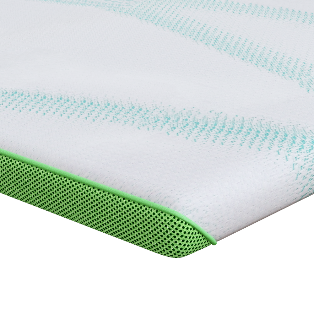 Produktbild för Madrasskydd Vit och grön 200 x 200 cm Jacquard tyg