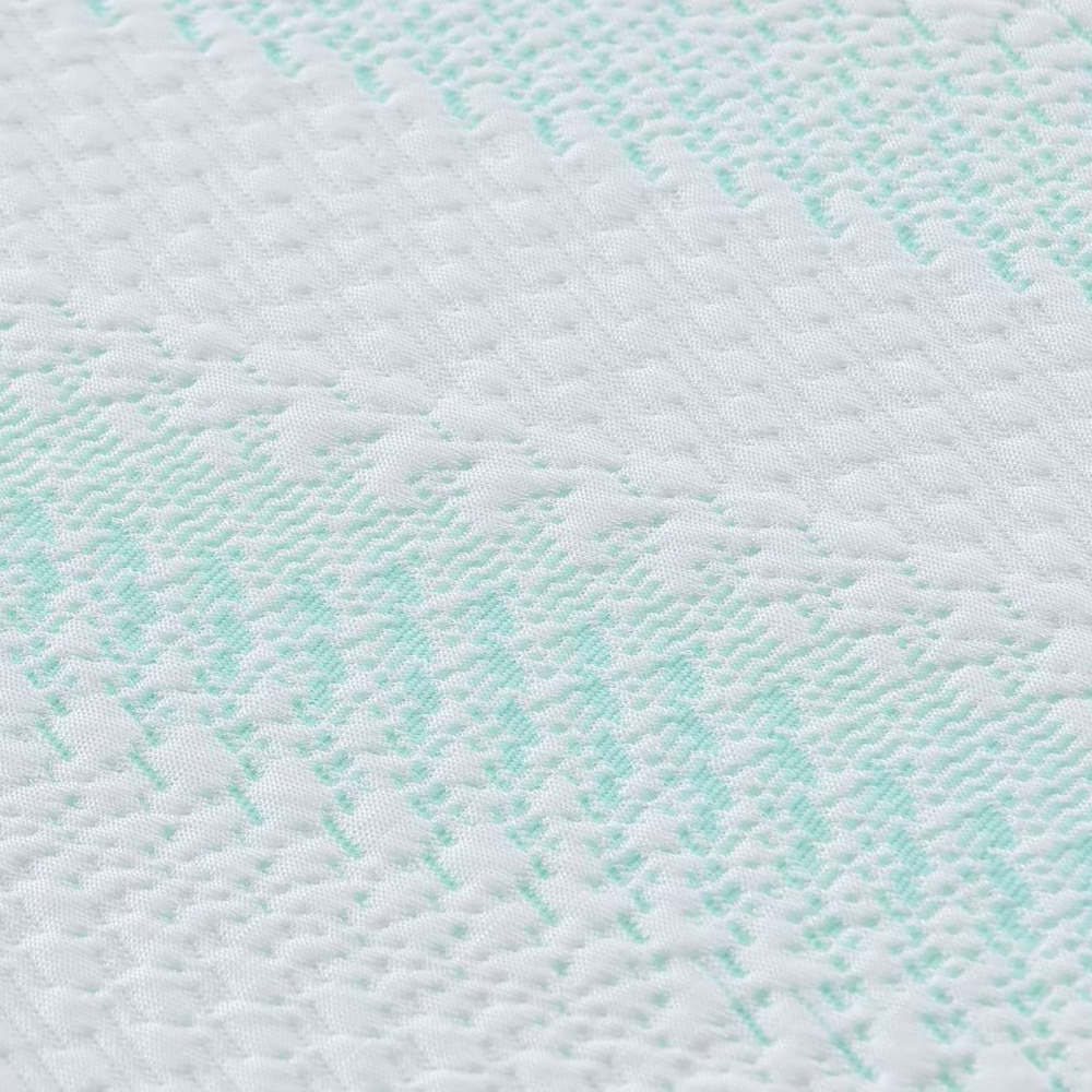 Produktbild för Madrasskydd Vit och grön 160 x 200 cm Jacquard tyg