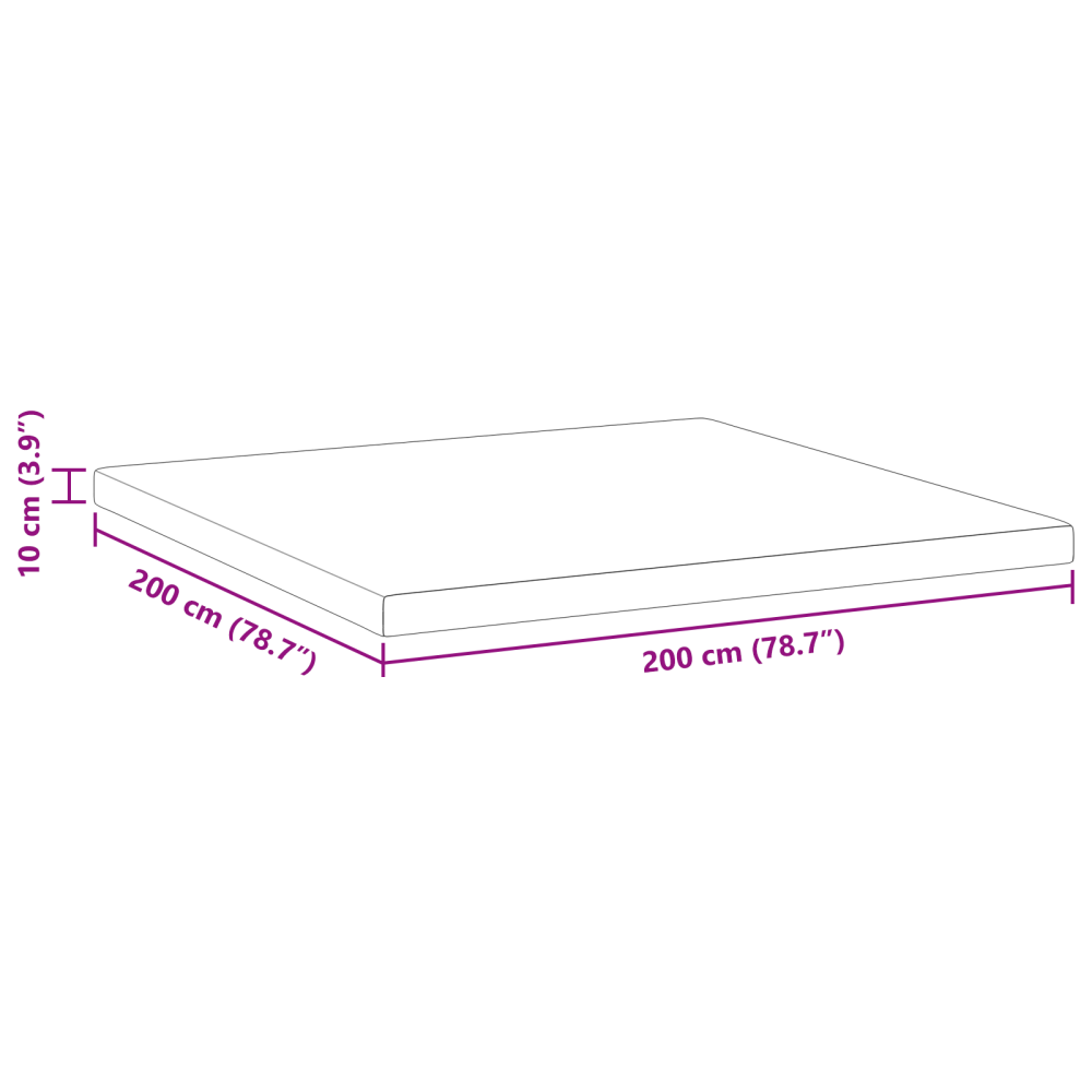 Produktbild för Memory foam madrass toppers for Vuxna Mjuk 200 x 200 cm Vit