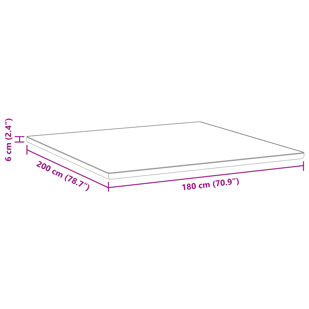 Produktbild för Madrasskydd Vit 180 x 200 cm Jacquardtyg