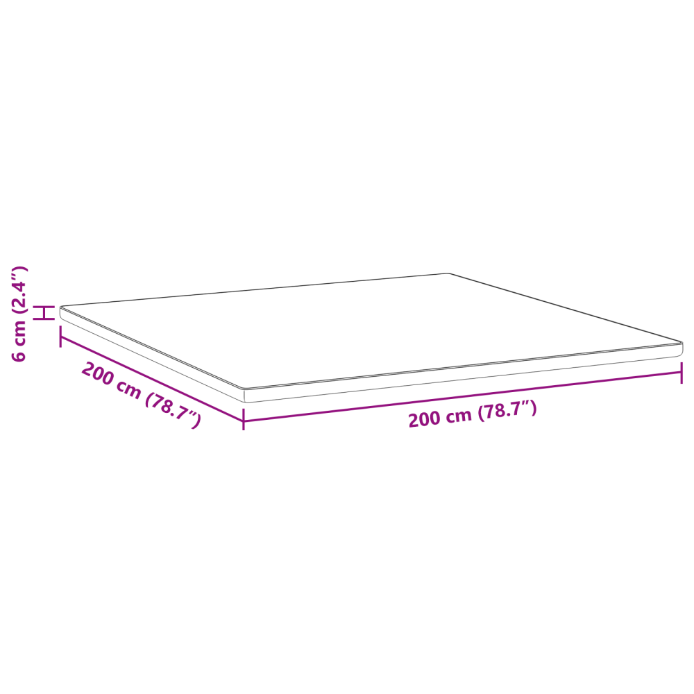 Produktbild för Madrasskydd Vit 200 x 200 cm Jacquardtyg