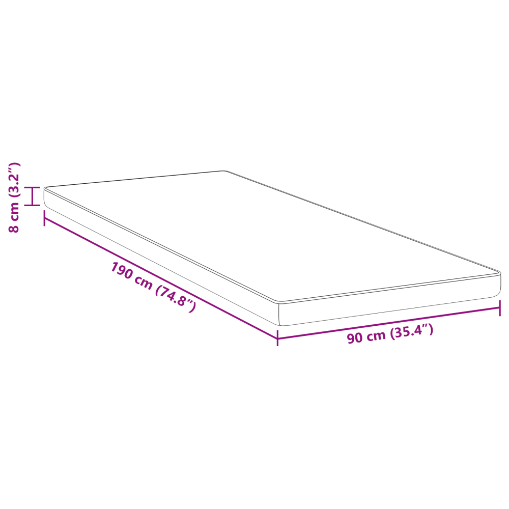 Produktbild för Madrasskydd Vit 90 x 190 cm Jacquardtyg