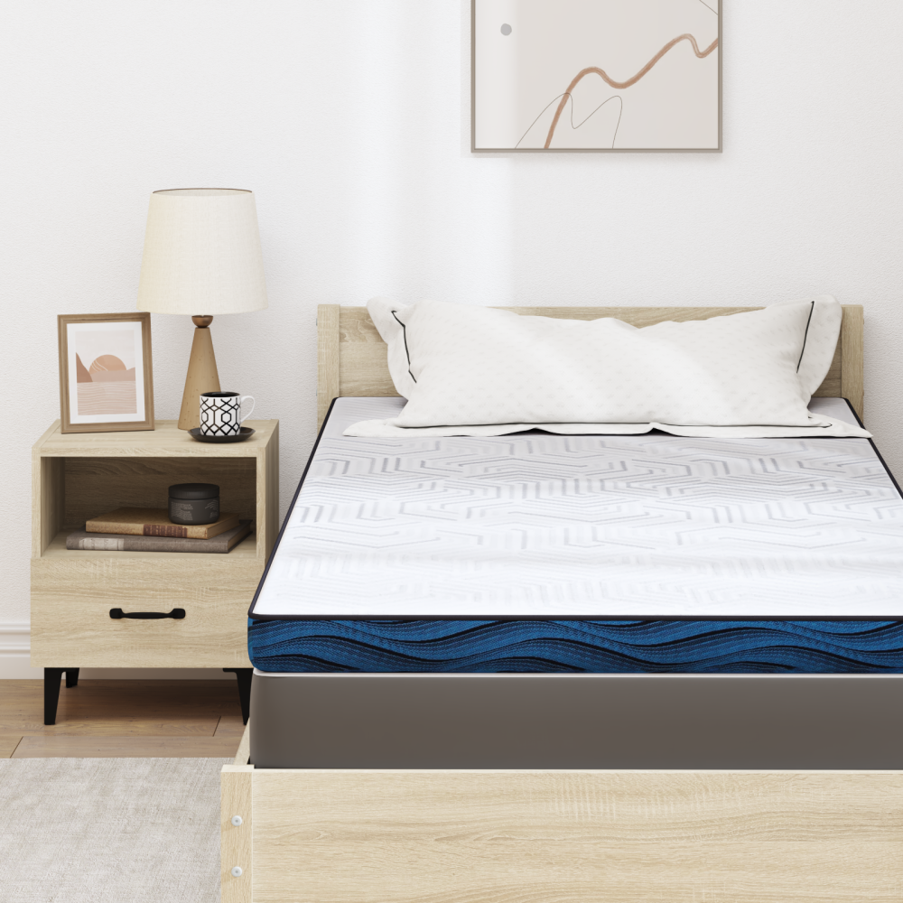Produktbild för Madrasskydd Vit 90 x 190 cm Jacquardtyg