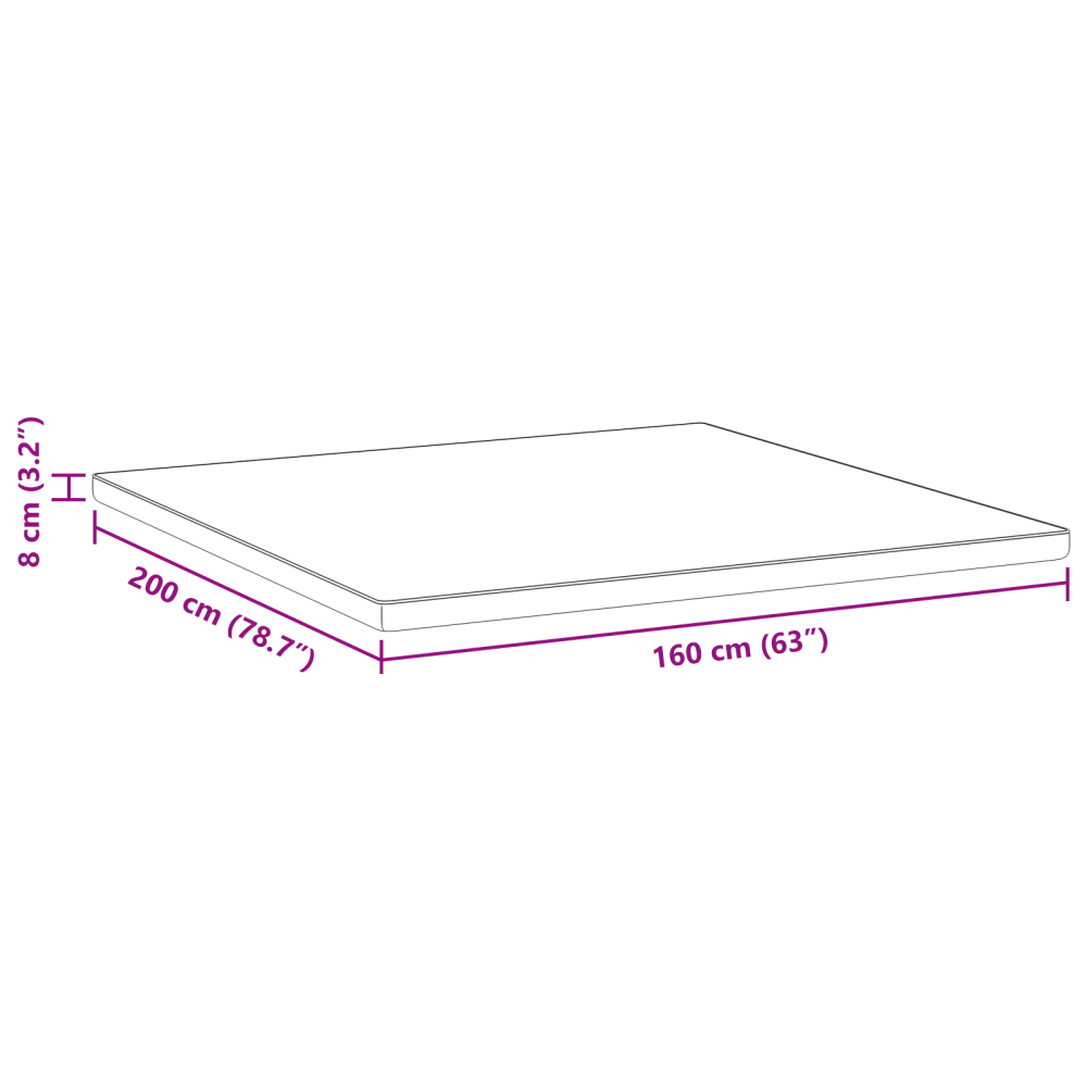 Produktbild för Madrasskydd Vit 160 x 200 cm Jacquardtyg