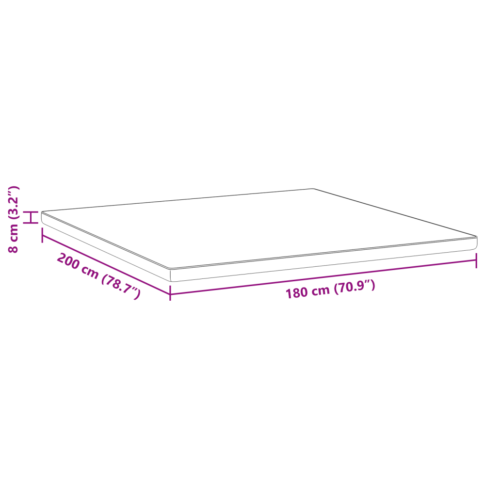 Produktbild för Madrasskydd Vit 180 x 200 cm Jacquardtyg