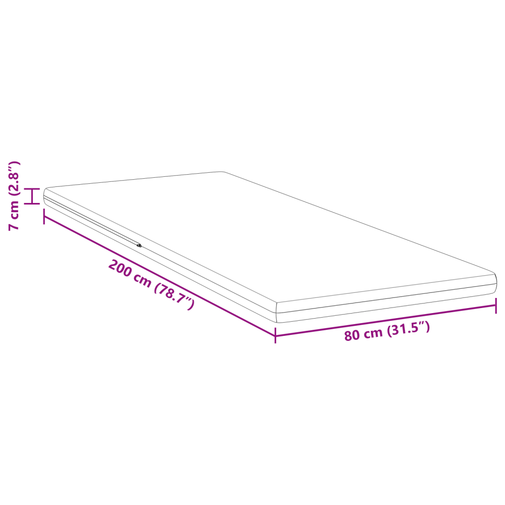 Produktbild för Madrasskydd Vit 80 x 200 cm Jacquardtyg