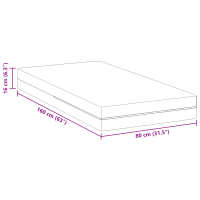 Produktbild för Madrass Medium fast 80 x 160 cm Vit