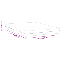 Produktbild för Madrass Medium fast 140 x 190 cm Vit