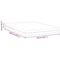 Produktbild för Madrass Vit 140 x 200 cm Jacquardtyg
