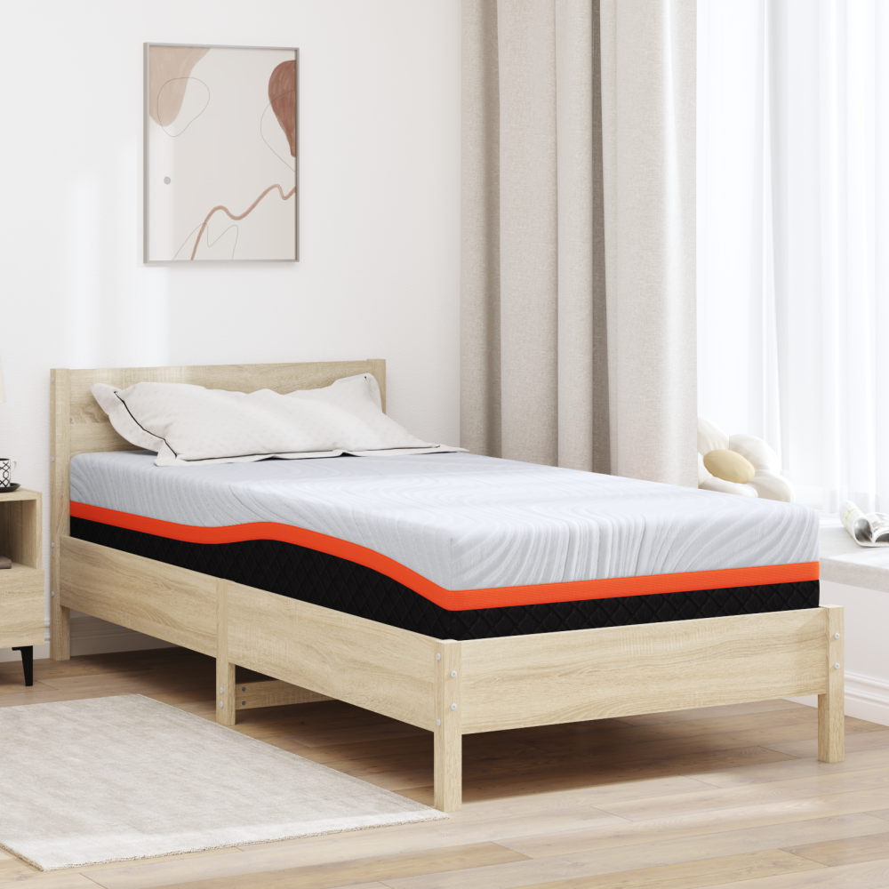 Produktbild för Madrass Vitt och Grått 100 x 200 cm Jacquardtyg