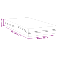 Produktbild för Madrass Vitt och Grått 100 x 200 cm Jacquardtyg