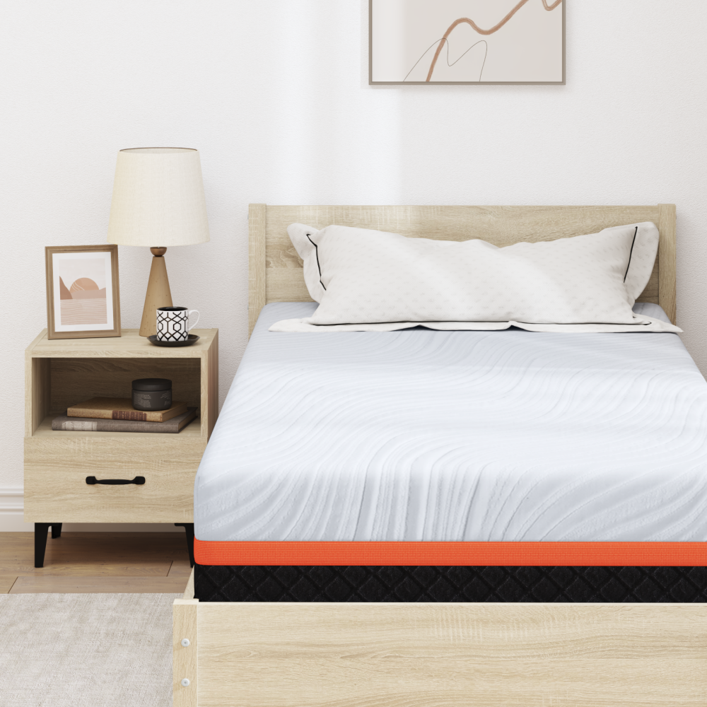 Produktbild för Madrass Vitt och Grått 100 x 200 cm Jacquardtyg