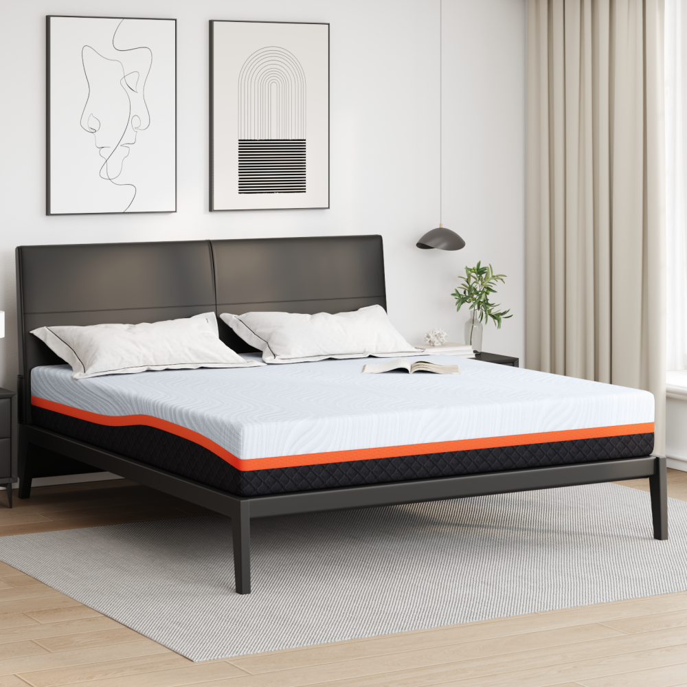Produktbild för Madrass Vitt och Grått 180 x 200 cm Jacquardtyg
