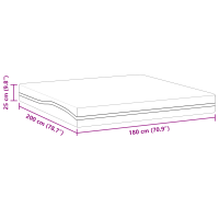 Produktbild för Madrass Vitt och Grått 180 x 200 cm Jacquardtyg