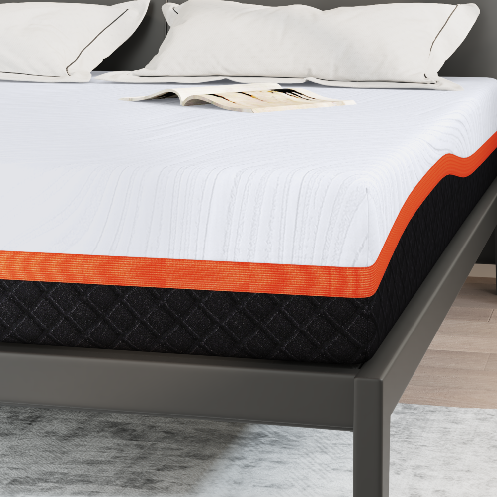 Produktbild för Madrass Vitt och Grått 200 x 200 cm Jacquardtyg