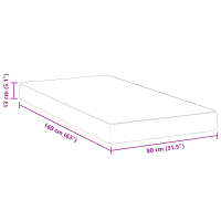 Produktbild för Madrass Vit 80 x 160 cm Jacquardtyg